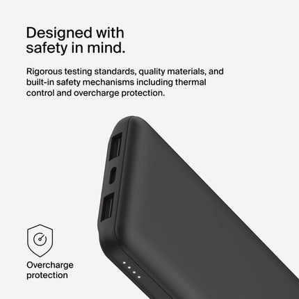 Belkin BoostCharge Power Bank 10000mAh 15W Negro con Cable USB-C 6"