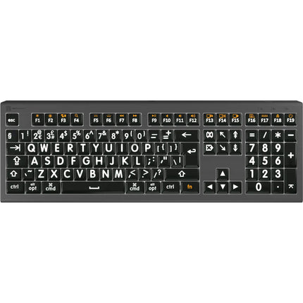 Logickeyboard ASTRA2 Teclado cableado Mac US impresión grande USB 3.0 108 teclas retroiluminado