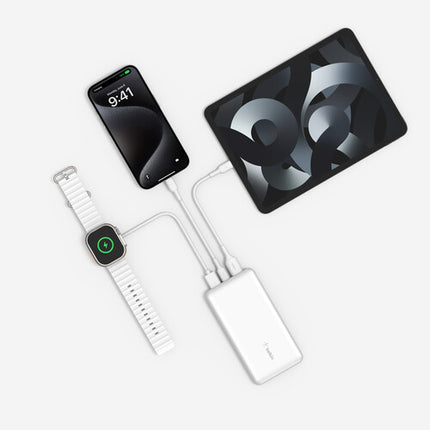 Belkin BoostCharge Power Bank USB-C 10000mAh 15W con Cable USB-C 6" Blanco