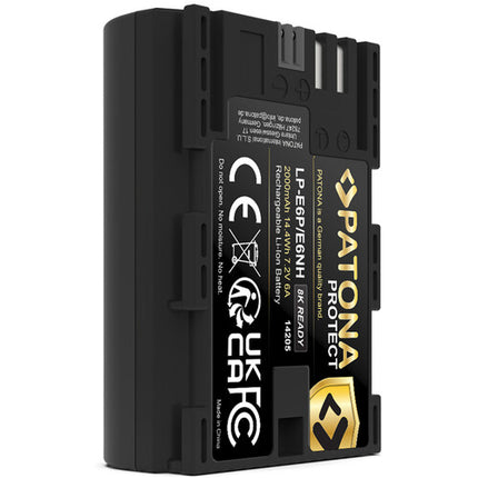 PATONA Protect LP-E6P Batería para Canon 2000mAh Garantía 6 Meses