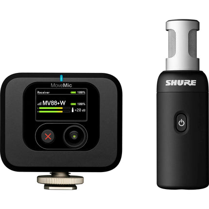 Shure MoveMic 88+ Kit Micrófono Inalámbrico Estéreo 8h Batería 30m Alcance