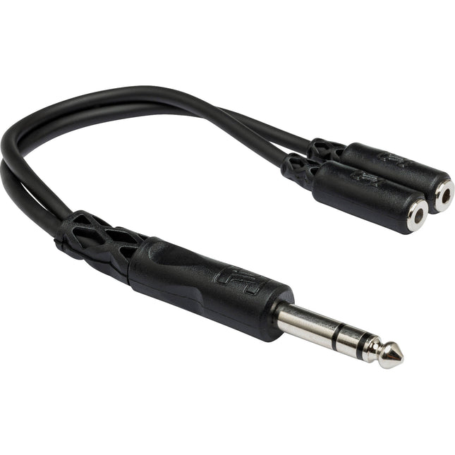 Hosa Technology Cable en Y de 15 cm 1/4" Stereo Macho a 2 de 3.5 mm Stereo Hembra