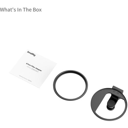 SmallRig Adaptador Universal para Filtro Magnético 67mm para Smartphone con Montaje Cold Shoe y Anillo Rosca 67mm