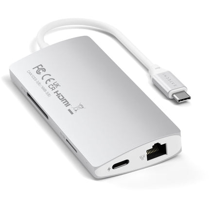 Satechi USB-C Adaptador Multi Puerto con HDMI 4K Ethernet y Ranuras SD