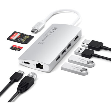 Satechi USB-C Adaptador Multi Puerto con HDMI 4K Ethernet y Ranuras SD