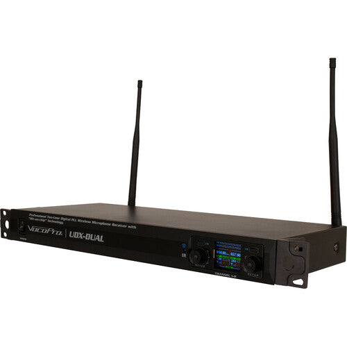 VocoPro UDX-Dual-Bodypack Sistema de Micrófono Inalámbrico Digital 2 Canales 900 MHz con Dos Micrófonos Headset