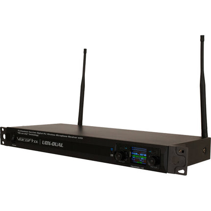 VocoPro UDX-Dual-Combo Sistema Inalámbrico de Micrófonos Digital 900 MHz 2 Canales Rackmount