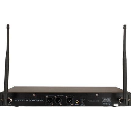 VocoPro UDX-Dual-Combo Sistema Inalámbrico de Micrófonos Digital 900 MHz 2 Canales Rackmount