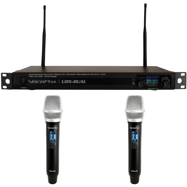 VocoPro UDX-Dual Micrófono Inalámbrico Digital Dual 900 MHz 2 Canales 1RU