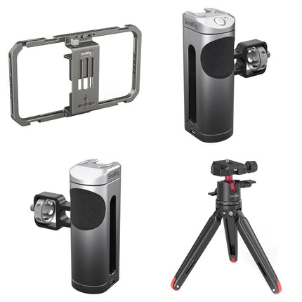 SmallRig Universal Mobile Phone Cage con Mini Trípode y Mango Lateral compatible smartphones 2.2 a 3.5 pulgadas