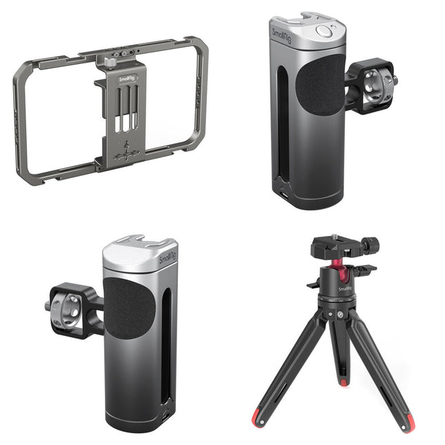 SmallRig Universal Mobile Phone Cage con Mini Trípode y Mango Lateral compatible smartphones 2.2 a 3.5 pulgadas