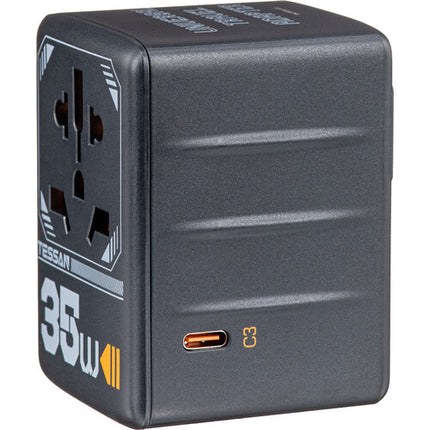 Tessan Adaptador de Viaje Universal 35W con Carga USB 5 Puertos 2500W