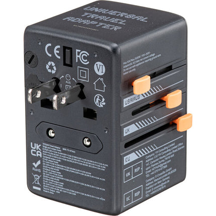 Tessan Adaptador de Viaje Universal 65W 4 Puertos USB-C y USB-A