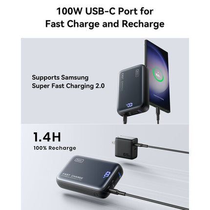 INIU Leopard Power 100W Power Bank Batería 25000mAh Carga Rápida 24W