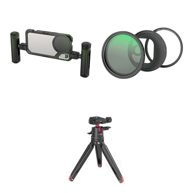 SmallRig x Brandon Li Jaula de Video para iPhone 15 Pro Max con Filtro VND 67mm y Mini Trípode