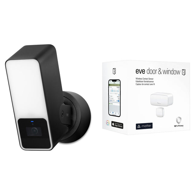 Eve Smart Security Bundle Cámara Exterior 1080p Floodlight 157° Ángulo