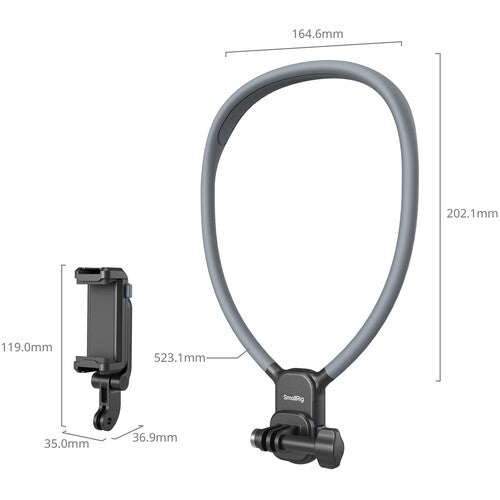 SmallRig Soporte de Cuello Quick Release para Cámaras de Acción y Smartphones 2.3-3.6" 23.6" Ergonomía