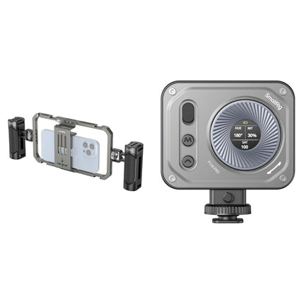 SmallRig All-in-One Kit de Video con Jaula para Teléfono y Luz LED Pro Mini 2500-6500K
