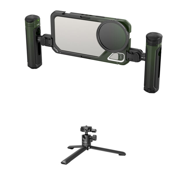 SmallRig x Brandon Li Kit jaula móvil para vídeo iPhone 15 Pro Max con filtro ND 5 pasos y trípode tabletop