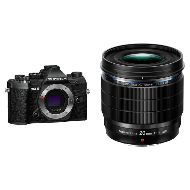 OM SYSTEM OM-5 Cámara Sin Espejo 20.4MP 4K con Lente 20mm f1.4