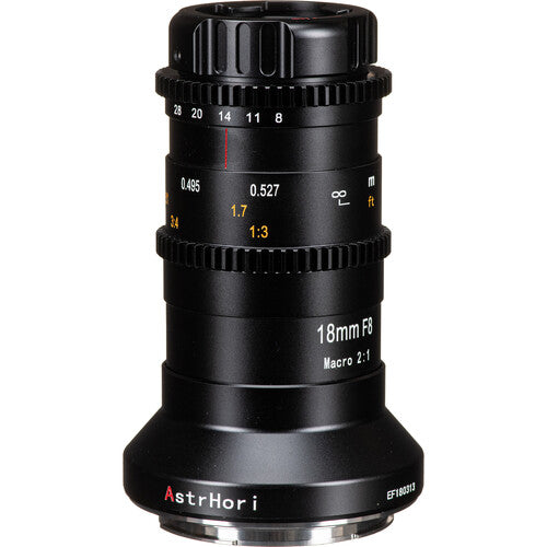AstrHori 18mm f/8 Lente Macro Sonda Canon EF con LED Anillo y 2:1 Magnificación