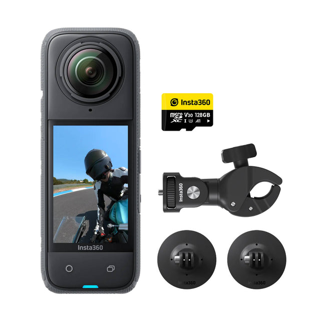 Insta360 X4 Cámara 360 8K para Moto con MicroSD 128GB Kit