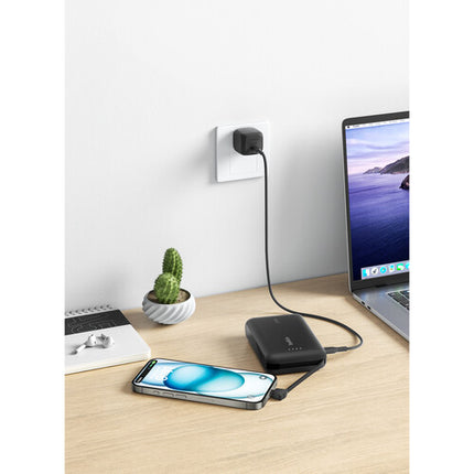 Belkin BoostCharge Power Bank 10000mAh con Cable USB-C Integrado 20W Negro