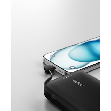 Belkin BoostCharge Power Bank 10000mAh con Cable USB-C Integrado 20W Negro