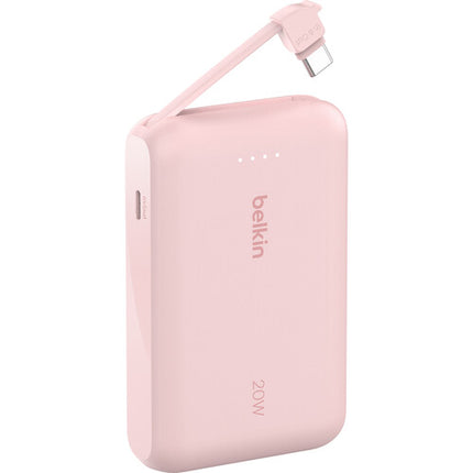 Belkin BoostCharge Power Bank 10K batería 10000mAh cable USB-C integrado rosa