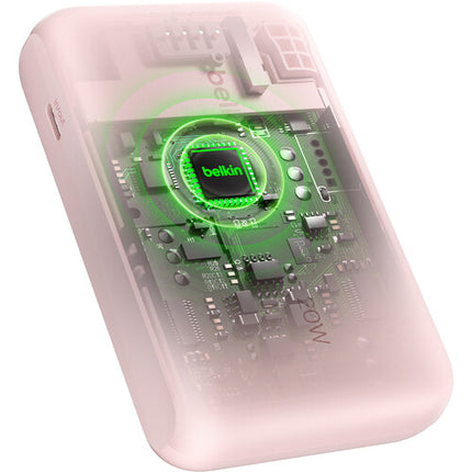 Belkin BoostCharge Power Bank 10K batería 10000mAh cable USB-C integrado rosa