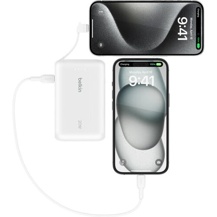 Belkin BoostCharge Power Bank 10K 10000mAh con cable USB-C integrado blanco