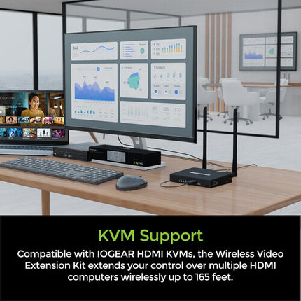 IOGEAR Kit Extensor HDMI Inalámbrico 4K60 UHD 164 Pies con Control Teclado y Ratón