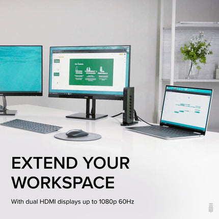 Plugable Universal Dual HDMI USB 3.1 Gen 1 Estación de Acoplamiento 1920x1200 60Hz
