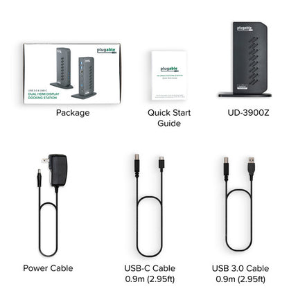 Plugable Universal Dual HDMI USB 3.1 Gen 1 Estación de Acoplamiento 1920x1200 60Hz