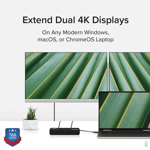 Plugable Adaptador USB-C USB-A a Doble HDMI DisplayPort 4K 60Hz Ethernet Gigabit