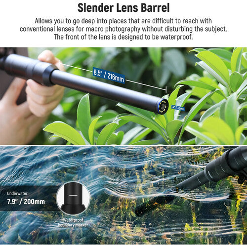 Neewer LS-51 Lente Macro para Smartphones 18mm 2.1x Zoom LED USB-C