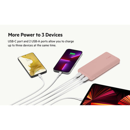 Belkin BoostCharge Batería portátil 20000mAh carga 3 dispositivos Rosa Oro