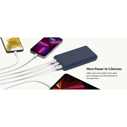 Belkin BoostCharge Batería portátil 20000mAh carga 3 dispositivos azul