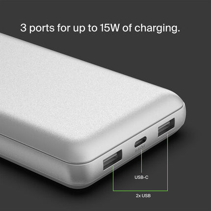 Belkin BoostCharge Banco de Batería Portátil 20000mAh Plata 3 Dispositivos