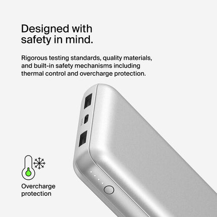 Belkin BoostCharge Banco de Batería Portátil 20000mAh Plata 3 Dispositivos