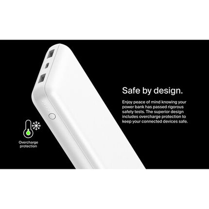 Belkin BoostCharge batería portátil 20000mAh carga 3 dispositivos luz LED blanca