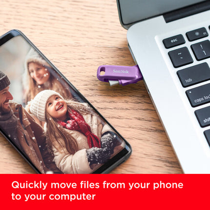 SanDisk Ultra Dual Drive Go 1TB Memoria Flash 2 en 1 USB-C y USB-A 400MB/s Lavanda
