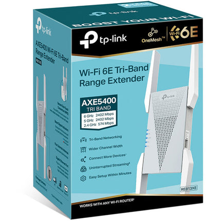 TP-Link RE813XE AXE5400 Extensor de Red Wi-Fi 6E Tri-Banda 5378 Mb/s 4 Antenas