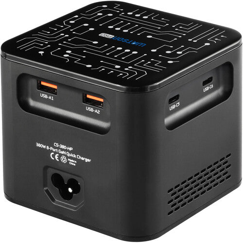Watson Cargador USB de 8 Puertos 380W 6 USB-C 2 USB-A con Ventilador