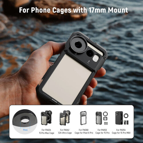 Neewer PA062 Adaptador de Lentes para Smartphones 17mm a 37mm y 58mm Aleación de Aluminio
