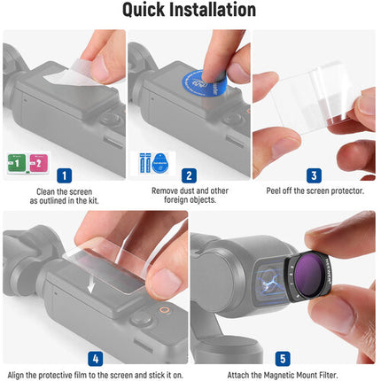Neewer Kit de Filtros VND para DJI Osmo Pocket 3 ND2-32 ND64-512 con Protectores de Pantalla