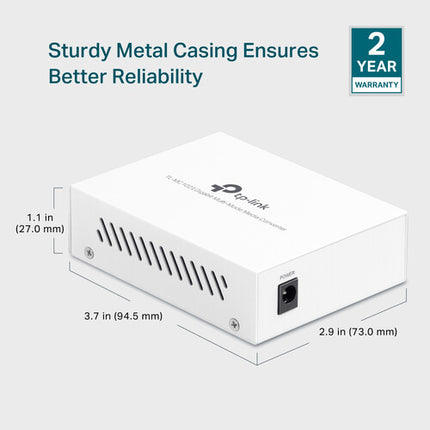 TP-Link TL-MC102 Convertidor Multimedia Gigabit Multi-Mode 2x1000Mb/s SC 1640 ft rango