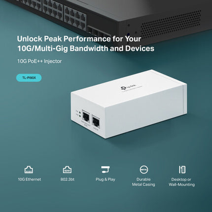 TP-Link TL-PI90X Inyector PoE++ 10 Gb/s 90W Power over Ethernet