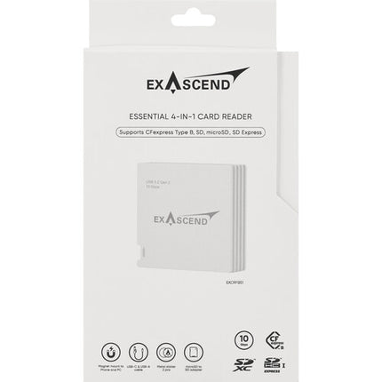 Exascend Essential 4 en 1 Lector de Tarjetas USB-C 10 Gb/s 1000 MB/s