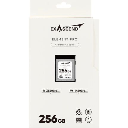 Exascend Element Pro Tarjeta de Memoria CFexpress 4.0 Tipo B 256GB 3500MBs Lectura 1400MBs Escritura